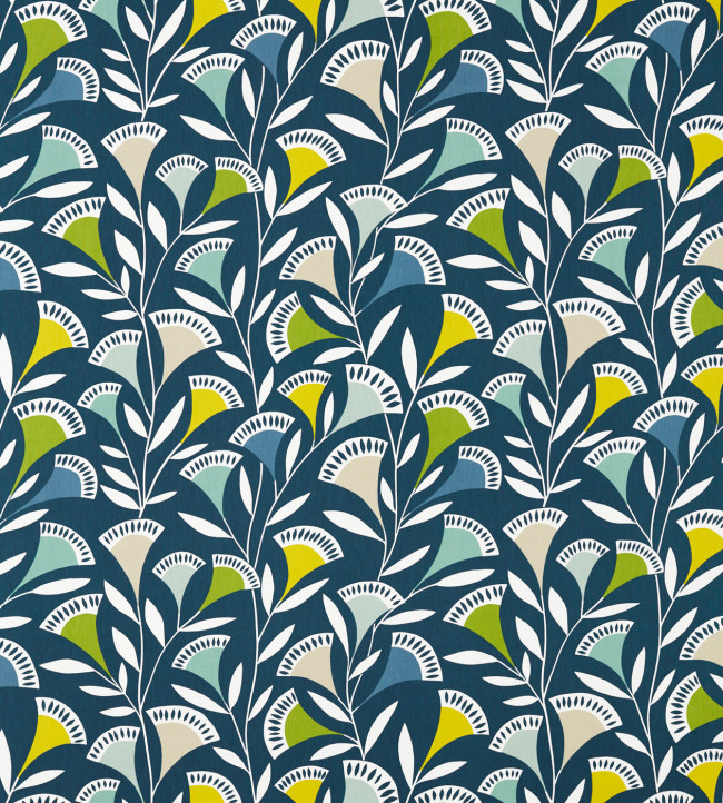 Noukku Fabric - Mist / Kiwi / Midnight Mist / Kiwi / Midnight