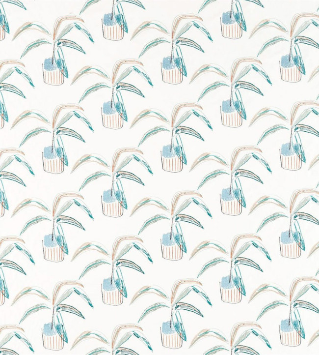 Crassula Fabric - Marine / Tangerine / Mint Marine / Tangerine / Mint