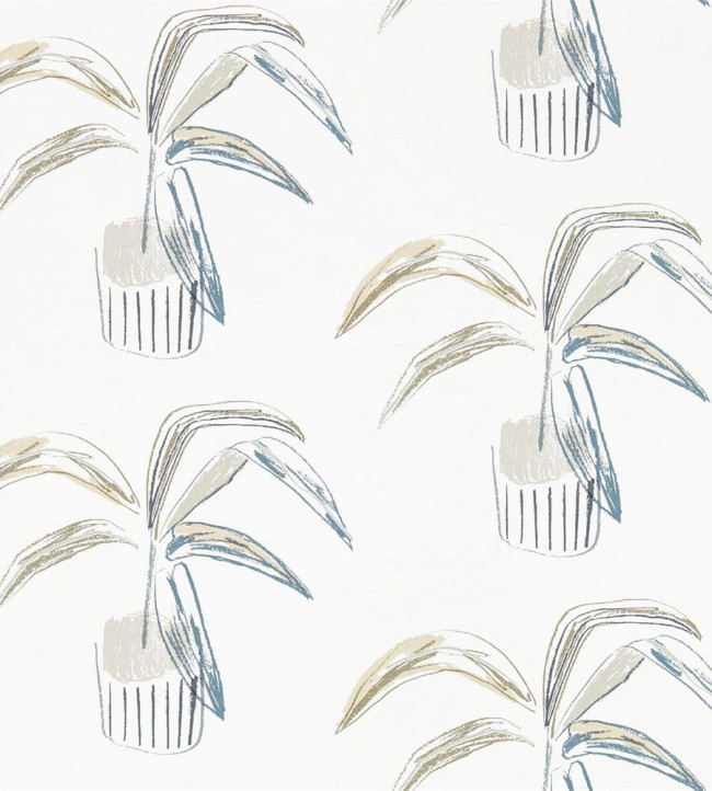 Crassula Wallpaper - Putty / Slate Putty / Slate