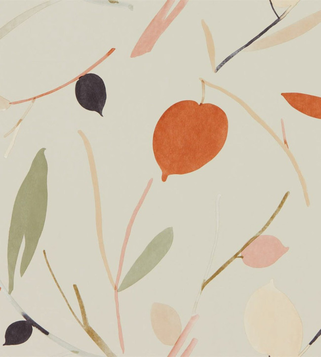 Oxalis Wallpaper - Spice / Raffia Spice / Raffia