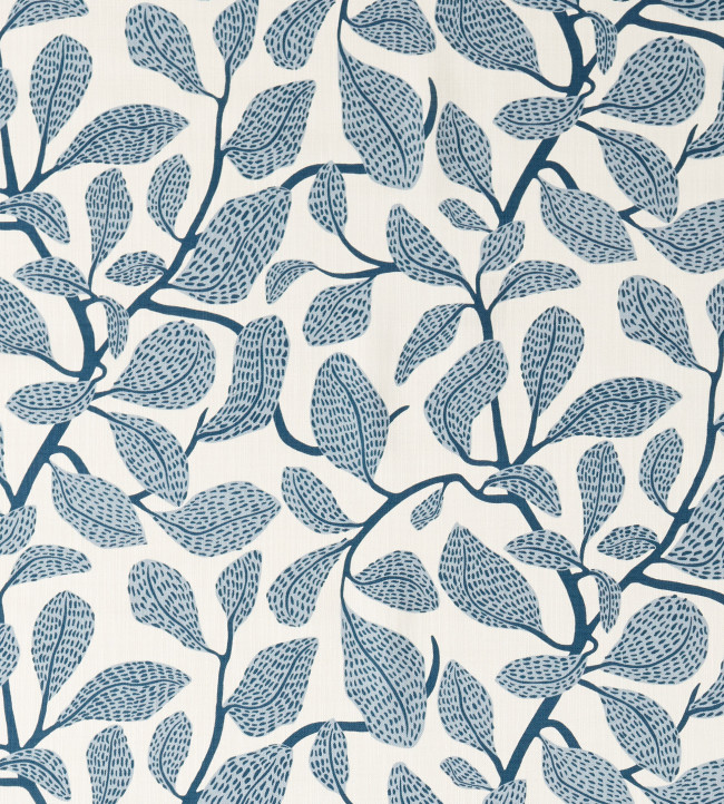 Sweet Bay Print Fabric - Indigo Indigo
