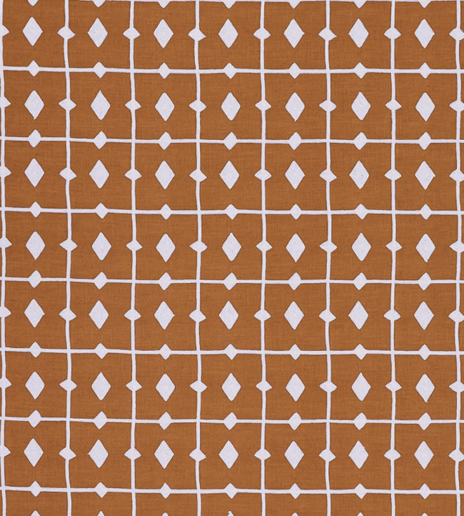 Tiles Fabric - Rust Rust