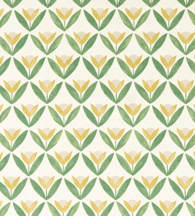 Tulip Trellis Print Fabric - Honey Honey