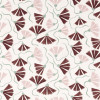 Fringed Poppy Print Fabric - Dusk Pink/Chestnut Dusk Pink/Chestnut