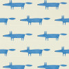 Midi Fox Wallpaper - Pebble / Denim Pebble / Denim