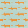 Mr Fox Fabric - Sky / Tangerine / Chalk Sky / Tangerine / Chalk