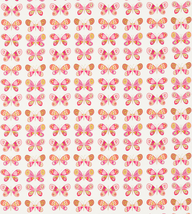 Madame Butterfly Fabric - Cerise / Pistachio / Chalk Cerise / Pistachio / Chalk
