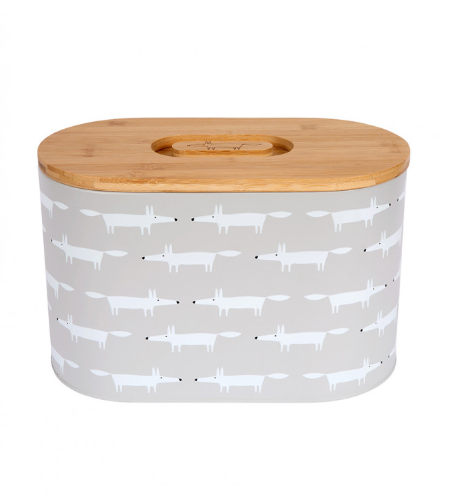 Mr Fox Bread Bin, Grey Grey