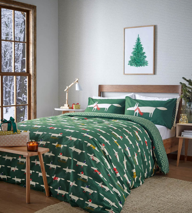 Mr Fox Christmas Bedding in Mistletoe Scion Living