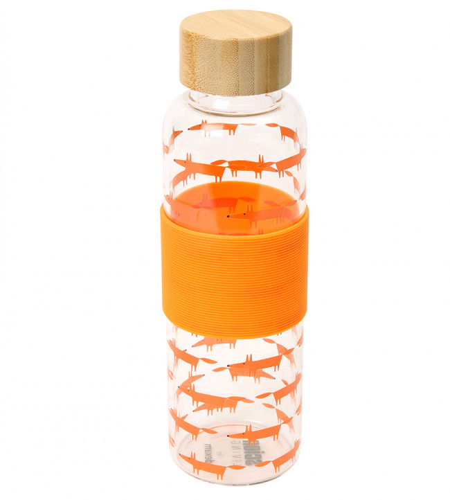 Mr Fox Glass Drinks Bottle, Orange Orange