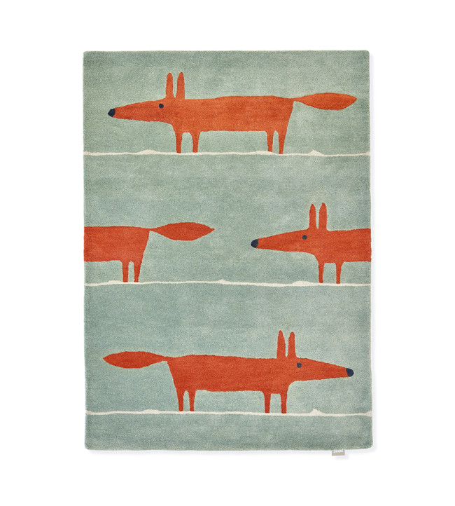 NRUG153203-Mr Fox-Rugs-Mint/Poppy Mint/Poppy