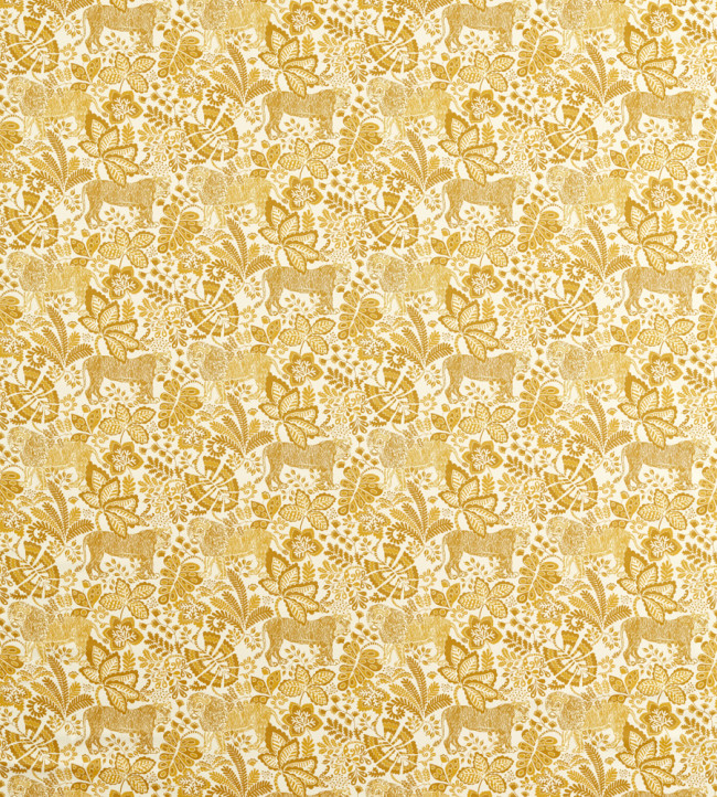 Rumble In The Jungle Fabric - Pebble / Chai Pebble / Chai