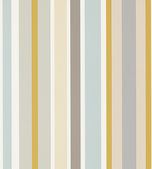 Jelly Tot Stripe Wallpaper - Slate / Biscuit / Maize Slate / Biscuit / Maize