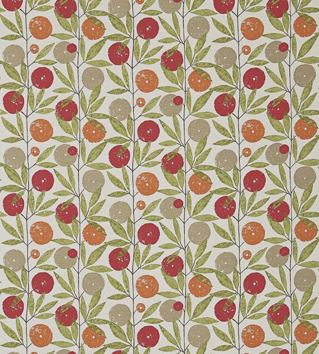 Blomma Fabric - Tangerine / Chilli / Citrus Tangerine / Chilli / Citrus