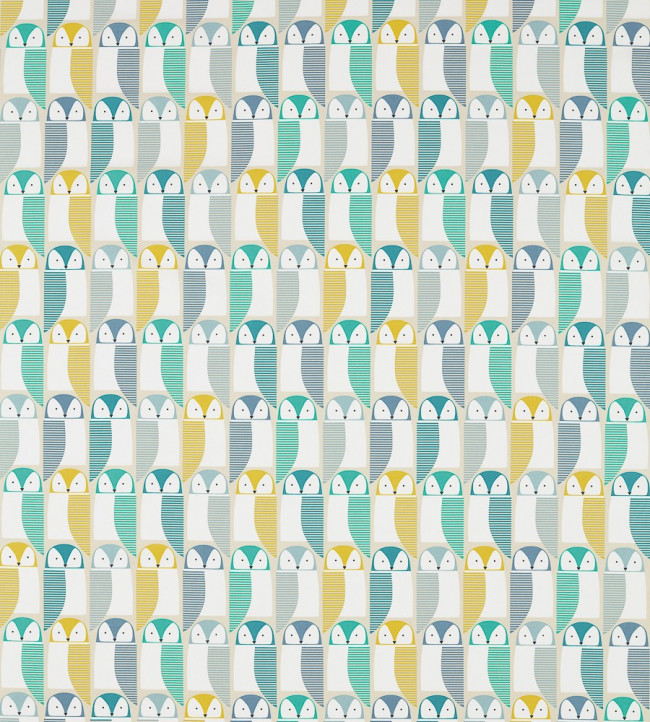 Barnie Owl Fabric - Jade / Sunshine / Forest Jade / Sunshine / Forest