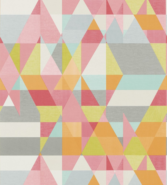 Axis Wallpaper - Lime / Peony / Sunset Lime / Peony / Sunset