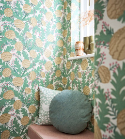 Cecilia Wallpaper - Sage / Buttercream Sage / Buttercream