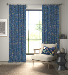 Leopard Dots Fabric - Denim / Milkshake Denim / Milkshake