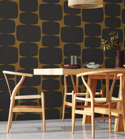 Lohko Wallpaper - Tumeric / Charcoal Tumeric / Charcoal