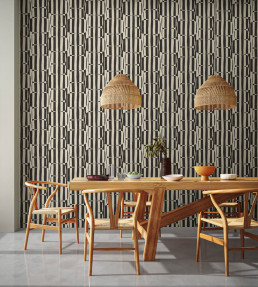 Lohko Stripe Wallpaper - Liquorice Liquorice