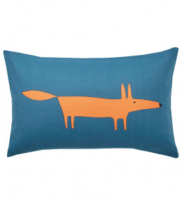 Mr Fox Brushed Cotton Bedding Set, Denim / Orange Denim / Orange