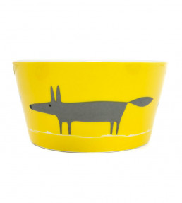 Mr Fox Cereal Bowl, Yellow / Charcoal Yellow / Charcoal