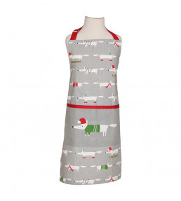 Mr Fox Christmas Children's Apron 38 x 55cm, Mid-Grey Mid-Grey
