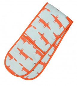 Mr Fox Double Oven Glove, Blue Blue