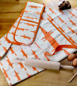 Mr Fox Double Oven Glove, Stone Stone