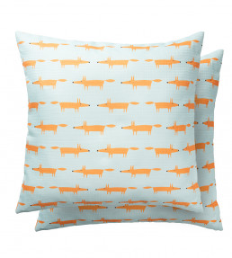 Mr Fox Outdoor Cushion, Sky / Tangerine Sky / Tangerine