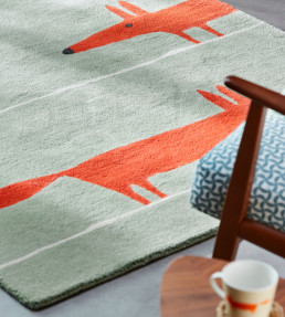 Mr Fox Rug - Mint / Poppy Mint / Poppy