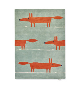 NRUG153203-Mr Fox-Rugs-Mint/Poppy Mint/Poppy