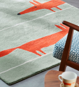 NRUG153203-Mr Fox-Rugs-Mint/Poppy Mint/Poppy