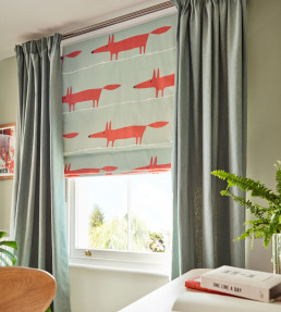 Mr Fox Fabric - Sage / Poppy Sage / Poppy