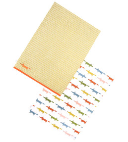 Mr Fox 10th Aniversary Set of 2 Tea Towels, Multi Multi