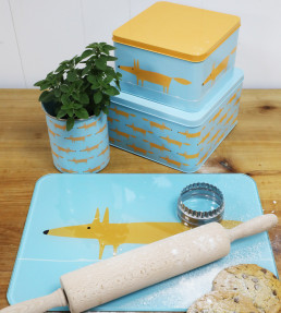 Mr Fox Set Square Cake Tins, Blue Blue