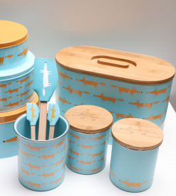 Mr Fox Tea Coffee or Sugar Storage Jar Single Print, Blue Blue