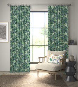 Rumble In The Jungle Fabric - Midnight / Mint Leaf Midnight / Mint Leaf