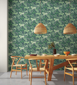Rumble In The Jungle Wallpaper - Midnight / Mint Leaf Midnight / Mint Leaf