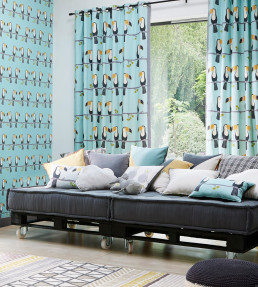 Terry Toucan Fabric - Charcoal / Putty Charcoal / Putty