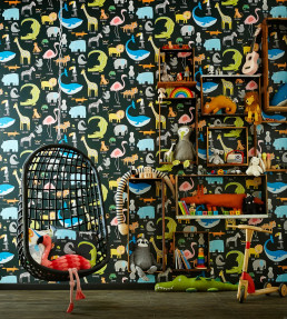 Animal Magic Wallpaper - Tutti Frutti / BlackBoard Tutti Frutti / BlackBoard