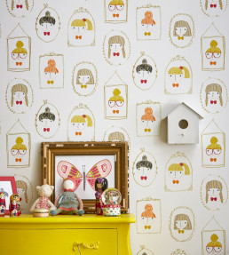 Hello Dolly Wallpaper - Sunshine / Tangerine Sunshine / Tangerine