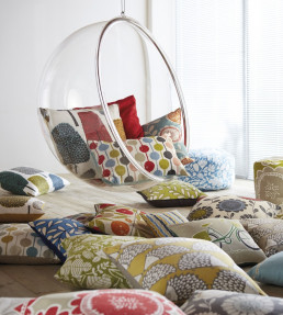 Taimi Fabric - Kiwi / Poppy / Charcoal Kiwi / Poppy / Charcoal