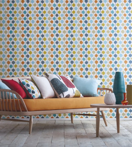 Taimi Wallpaper - Sulphur / Tangerine / Kingfisher Sulphur / Tangerine / Kingfisher
