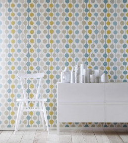 Taimi Wallpaper - Seaglass / Chalk / Honey Seaglass / Chalk / Honey