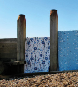 Celandine Fabric - Chalk / Charcoal / Sunflower Chalk / Charcoal / Sunflower