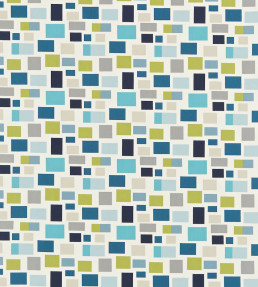 Blocks Fabric - Chalk / Indigo / Denim / Lime Chalk / Indigo / Denim / Lime
