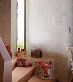 Tree Circles Wallpaper - Pebble / Chalk Pebble / Chalk