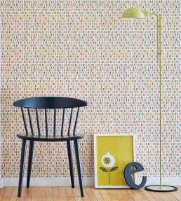 Tikku Wallpaper - Grapefruit / Sunshine / Ink Grapefruit / Sunshine / Ink