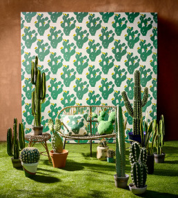 Opunita Wallpaper - Slate / Dandelion Slate / Dandelion